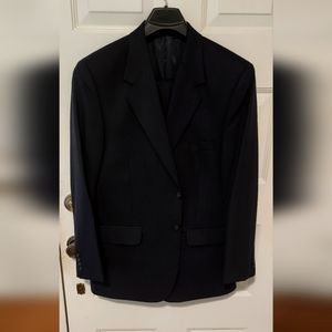 VINTAGE Regency Guild Men's Wool two button Suit size 42R Black